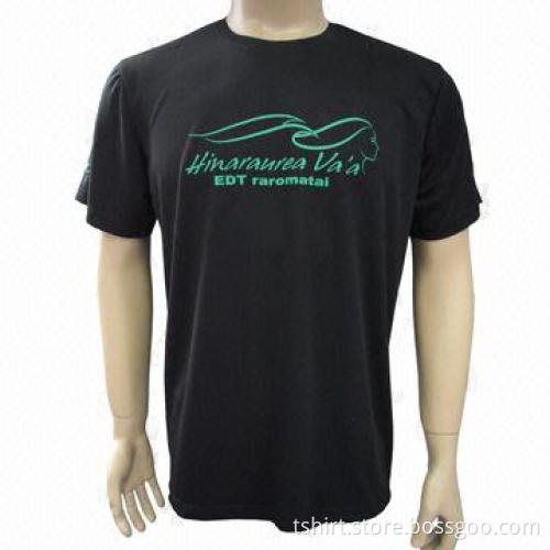 Promotional black sports T-shirt, short sleeves, suitable for men
